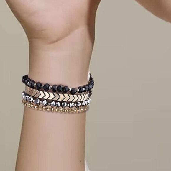 4 Strand Beaded Bracelet Band for Apple Watch - Picture 4 of 6